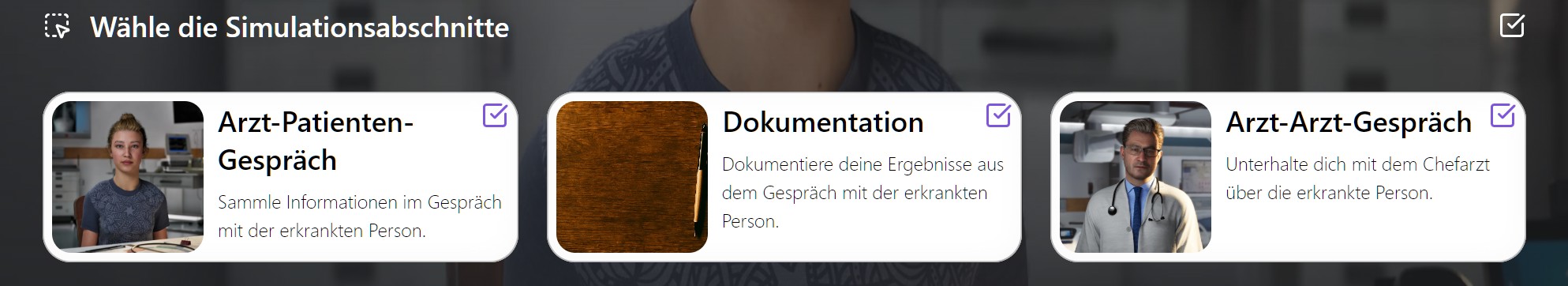 Auswahl der Simulationsphasen